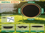 Orange 12' Trampoline Replacement Mat 72 V-Hooks, Fits 5.5" Springs, for Backyard Old Trampoline 30725684