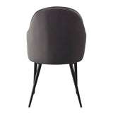 Dark Grey and Black Tufted Back Dining Chairs B062P182736