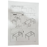Simple Assembled Tempered Glass & Iron Dinner Table Black 20824867