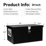 ZUN 20 Inch Black Aluminum Tool long Box Tread Flat box for Truck Car Outdoor Trailer Pickup Underbody W1239138471