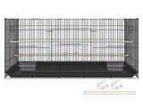30" Bird Enclosure, Durable Metal Cage for Small Parrots, Budgies, Lovebirds, and Canaries, Includes 02441738