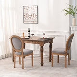 ZUN French Country Dining Chairs with Round Back Set of 2, Upholstered, Solid Wood Legs, Side Chairs for 26233100