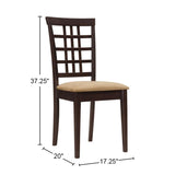 Set of 2 Lattice Back Dining Chairs, Cappuccino B016P224742
