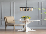 4 - Light Wood Chandelier, Hanging Light Fixture with Adjustable Chain for Kitchen Dining Room Foyer W2078138932