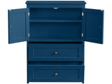 2-Drawer 2-Cabinet-Door Vertical-Grain MDF Painted Bathroom Cabinet 23.62*11.81*43.31in Blue 76060550