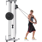 ZUN Lat Pulldown Machine Home Gym Fitness Silver 94538417