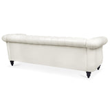 ZUN 84.65" Rolled Arm Chesterfield 3 Seater Sofa W68061097