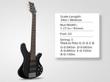 44 Inch GIB 5 String H-H Pickup Laurel Wood Fingerboard Electric Bass Guitar 40685805
