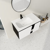 ZUN 36'' Floating Wall-Mounted Bathroom Vanity With Ceramic Basin & Soft-Close Cabinet Door 95194795