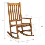 ZUN 68.5*86*115CM Square Wooden Rocking Chair Original Color 38138024