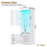 ON-TREND High Gloss Storage Cabinet with LED Lights, 67" Tall Pantry Cabinet with Acrylic Door, N721P192842K