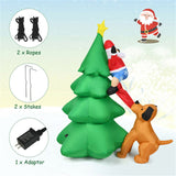 79" Inflatable Christmas Tree - Santa & Puppy Design, Built-in LEDs, Waterproof Polyester, Quick 17436753