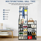 ZUN 5-Tier Shoe Rack Shoe Storage Organizer, Freestanding Coat and Shoe Rack, 25-30 Pairs Shoe Shelf for 09234507