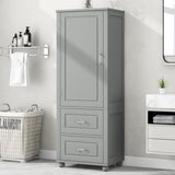 ZUN Tall Bathroom Storage Cabinet, Freestanding Storage Cabinet with Two Drawers and Adjustable Shelf, WF312728AAE