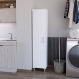 Lawen Tall Storage Cabinet, Single Door, 3 Broom Hangers B128P148730