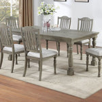 ZUN Light Grey Dining Table Rectangle Dining Table 1pc Table Only Acacia Veneer Dining Room Furniture B011P193970