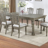 ZUN Light Grey Dining Table Rectangle Dining Table 1pc Table Only Acacia Veneer Dining Room Furniture B011P193970