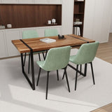 59" MDF natural wood table and modern chair 4-piece set, medieval wooden kitchen 98561928