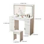 ZUN Dressing table set with LED mirror and 3 lighting modes, dressing table with 5 drawers and 2 96670198