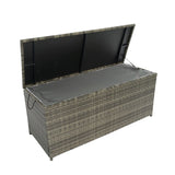 Outdoor Storage Box, 113 Gallon Wicker Patio Deck Boxes with Lid, Outdoor Cushion Storage for Kids W329138976