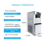 Commercial vertical ice cream machine,25-30L/H production capacity, with 2x6L hopper, 2000W power, W1676P146593
