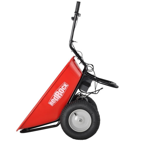 ZUN RedRock Wheelbarrow Utility Cart Electric Powered 24V DC 180W AGM Battery 330lbs Max 46785305