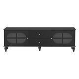 ZUN 68.9'' Modern TV Stand for TVs up to 75 Inches, Entertainment Center Media Console with Fluted Glass 79671336