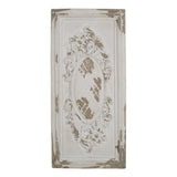 18" x 39.5" Large White Wall Art Panel, Rectangle Wall Sculpture, Wall Dcor for Living Dining W2078130259
