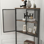 ZUN 5-Tier Shelves with Metal Mesh Door, Bookcase Storage Shelf Corner Shelf for Small Space, Living W2167P182341