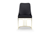Emrald Modern Style 2PC Dinning Chairs made with wood and Gold Legs Black B009P298422
