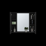 Artemisa Medicine Cabinet, Double Door, Mirror, One External Shelf -Black B20091764