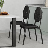 4-piece bar stools, faux leather dining chairs with waterproof surface and metal legs, easy to W2167P206039