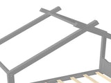 Twin House Floor Bed with Support Slats, Solid Wood House Bed Frame for Kids, No Box Spring Needed W1580P387838