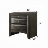 Wooden Nightstand with 2 Drawers and 1 Tray, Gray Oak B016P253013
