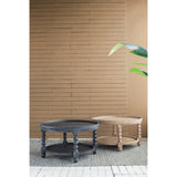 D29.7" x 16.5"Round 2-Tiered Side Tabel, Natural End Tabel for Lving Room Bedroom Entryway, Brown W2078P155914