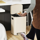 13 Gallon 50L Kitchen Foot Pedal Operated Soft Close Trash Can - Stainless Steel Rectangular Bustbin W1550122451