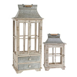 Wooden Candle Lantern Decorative, Hurricane Lantern Holder Decor for Indoor Outdoor, Home Garden W2078131630