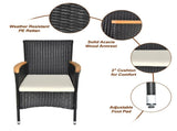 7 Piece Patio Dining Set, Outdoor Patio Conversation Set with Acacia Wood Table Top and Rattan 90467533