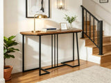 44in Modern Console Sofa Table, Waterproof Scratch-Resistant Top, Sturdy Metal Frame with Anti-Slip 70212505