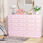 ZUN Modern Simple 6-Drawer Dresser Pink 28507163