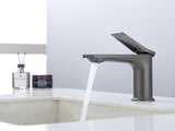 Gun Gray Single Hole Bathroom Faucet,Laundry Vanity Sink Faucet with Two 3/8" HosesUnable ship on 47030260
