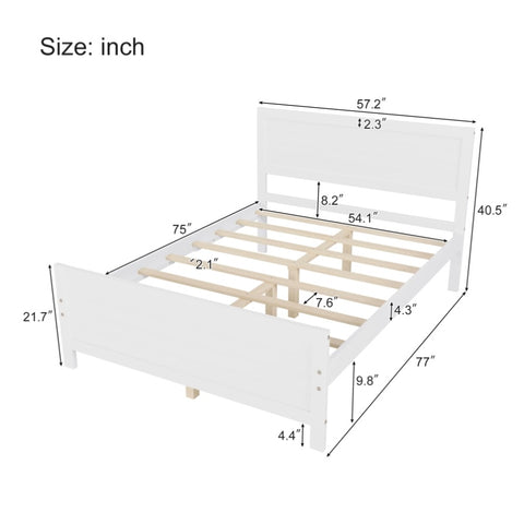 ZUN Wood Platform Bed Frame with Headboard, Mattress Foundation with Wood Slat Support, No Box Spring 28653168