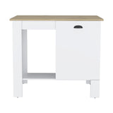 Atenea Kitchen Island, Single Door Cabinet, Shelf White / Macadamia B200P239597
