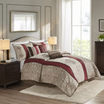 ZUN Cal King 7 Piece Jacquard Comforter Set with Throw Pillows B03597223