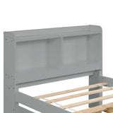 Twin Bed with Trundle,Bookcase,Grey W50440495