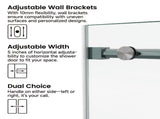 60*72" Fixed & Sliding Shower Door, Round Tube Hardware, Clear Glass Shower Door, 3/8 SGCC 17043962