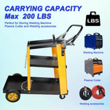 ZUN Multi Function 3 tier Welding Cart. gas bottle and accessory storage.Welding Heavy Duty Cart for Tig W227P220286