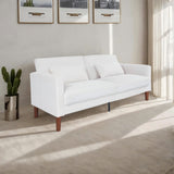White Corduroy, Modern Sofa With Two Pillows, Suitable For Living Room, Lounge 95386034