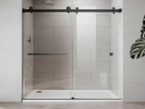 55-59"W x 72"H Frameless Double Sliding Shower Door, 304 Stainless Steel in Matte Black 5/16" W2758P385693
