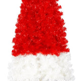 6FT Artificial Christmas Tree with LED Light, Santa's Hat Shape Artificial Whimsical Xmas Tree with 42139491